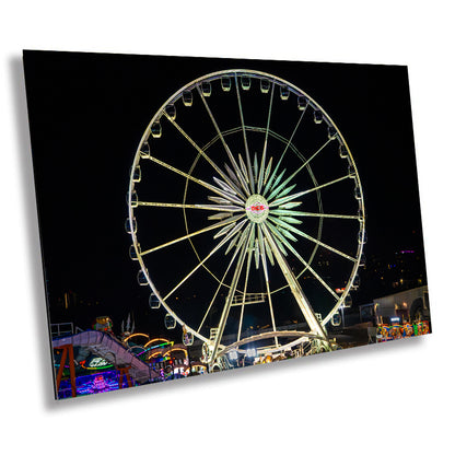 Neon Nights and Ferris Wheel Heights: Arizona State Fair Metal Canvas Print Ferris Wheel Wall Art
