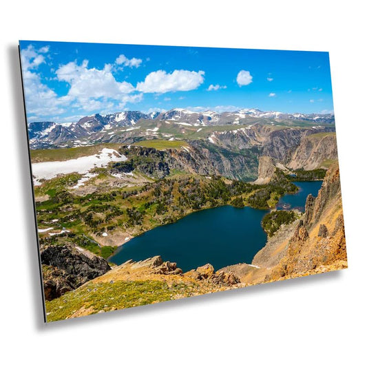 Reflections of Grandeur: Twin Lakes of the Beartooth Mountains Montana Landscape Photography Wall Art Metal Canvas Print