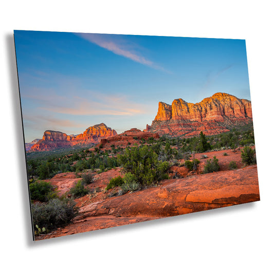 Resilient Red Majesty: Red Rock Crossing Wall Art Metal Canvas Print Sedona Arizona State Park Poster