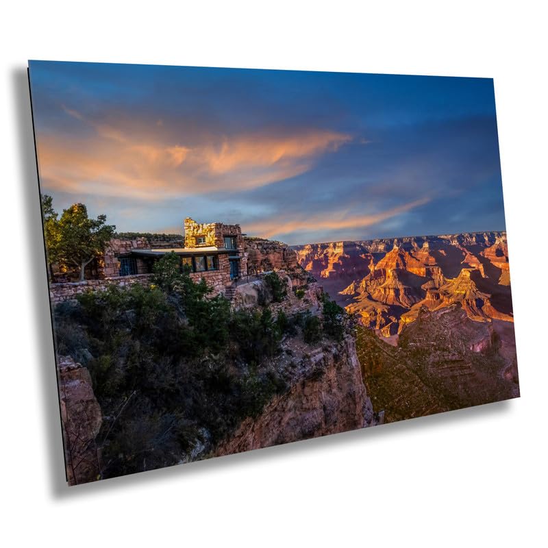 Rim's Edge Elegance: Mary Colter's Lookout Studio Photography Grand Canyon Viewpoints Canvas Print Landscape Wall Art