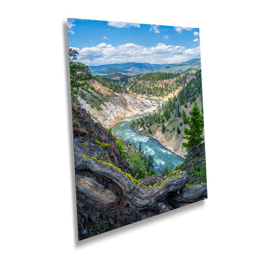 Sculpted by Time: Calcite Springs Overlook Northeastern Yellowstone National Park Wall Art Metal Acrylic Print Wyoming Photography