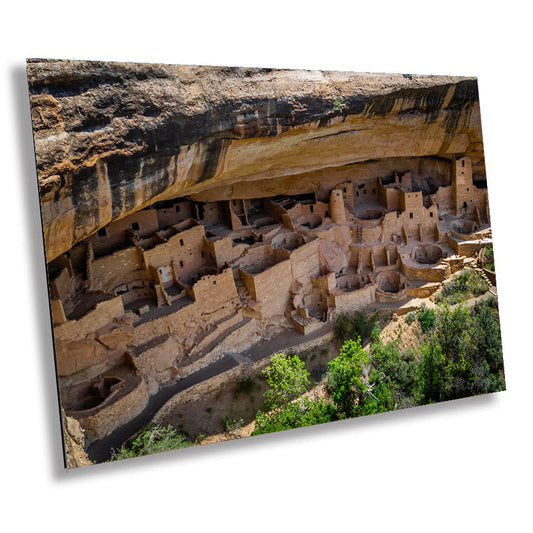 Sculpted in Stone: Puebloan Cliff Palace Wall Art Mesa Verde National Park Canvas Metal Print Colorado Landscape