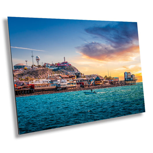 Seafarer's Gaze: Scenic Views of Puerto Peñasco from the Water Metal Acrylic Print Wall Art Mexico Seascape Photography