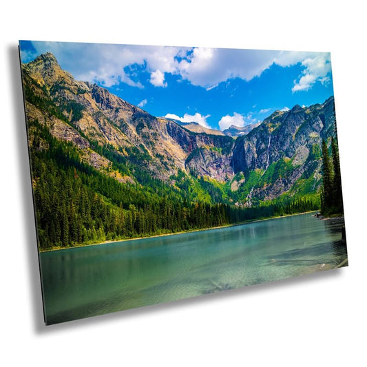 Veiled Tranquility: Avalanche Lake in the Heart of Glacier National Park Wall Art Photography