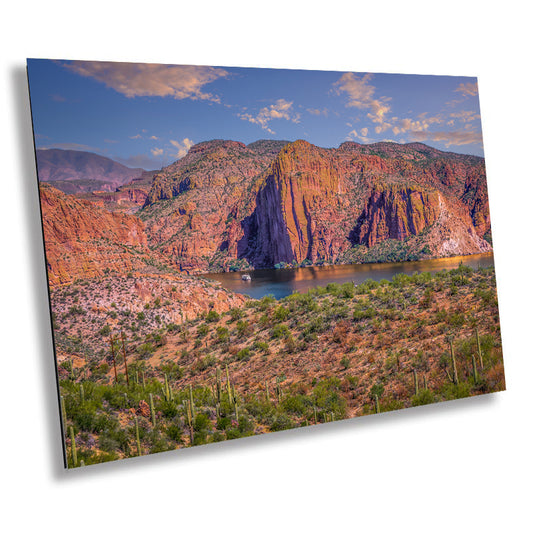 Vistas Beyond: Canyon Lake Photography Arizona Reservoir Wall Art Nature Canvas Print