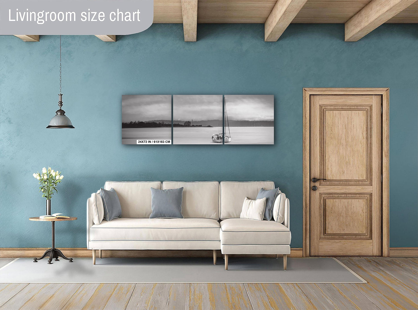 Seattle Shilshole Bay Marina Sailboat Black and White Washington Canvas Wall Art Photography Metal Print, Puget Sound Coastal Nautical Decor