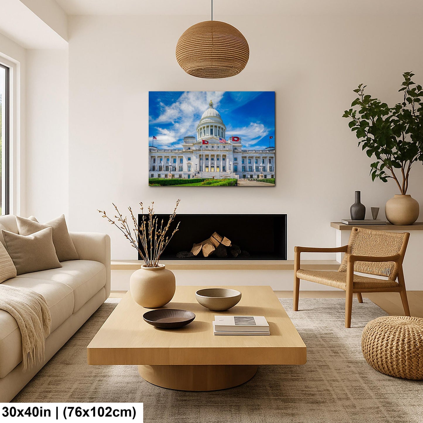 Domed Arkansas State Capitol Building Little Rock Arkansas Photography Print Wall Art