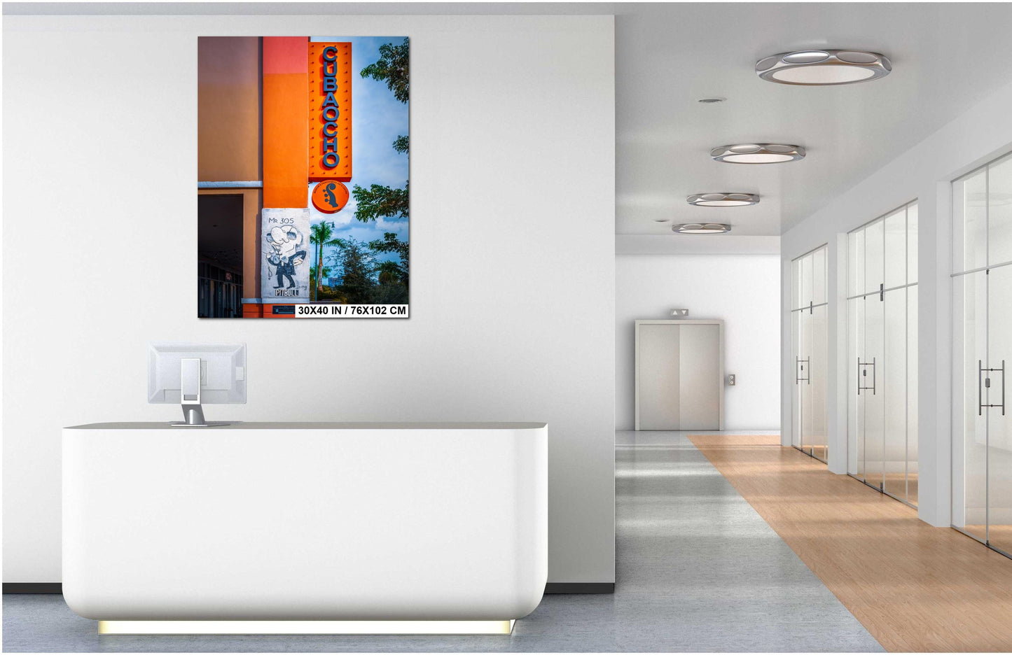 Little Havana Wall Art - Cuba Ocho Sign Print with Pitbull Mr 305 Mural | Miami Urban Decor