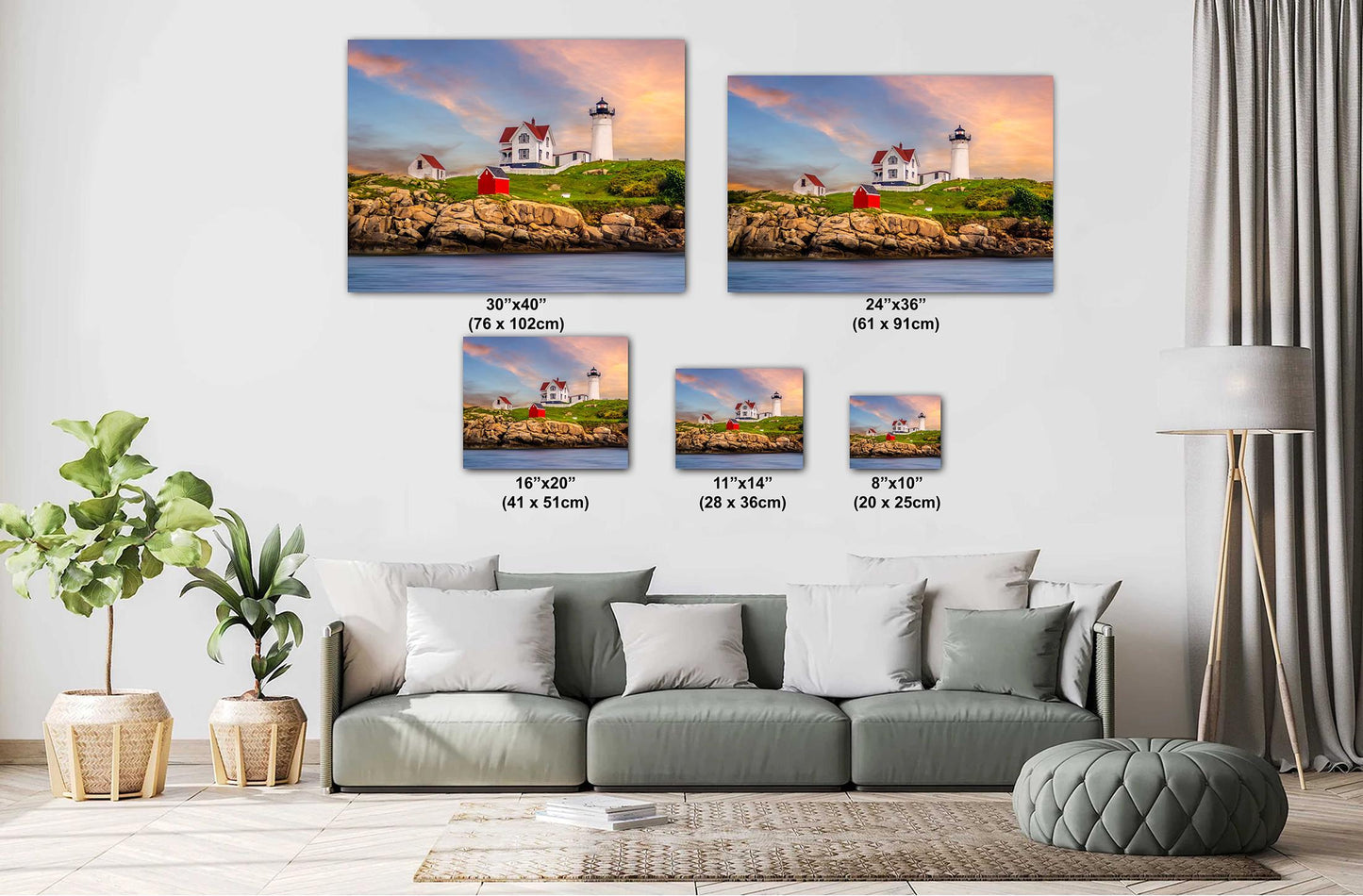 Beacon of Beauty: Nubble Lighthouse Wall Art Print Cape Neddick Light Canvas/Metal/Aluminum/Acrylic Nautical Photography Home Decor
