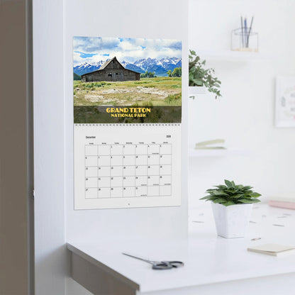 National Parks Calendar 2026 – Watercolor Landscape Art | Classic 8.5x11 Wall Calendar