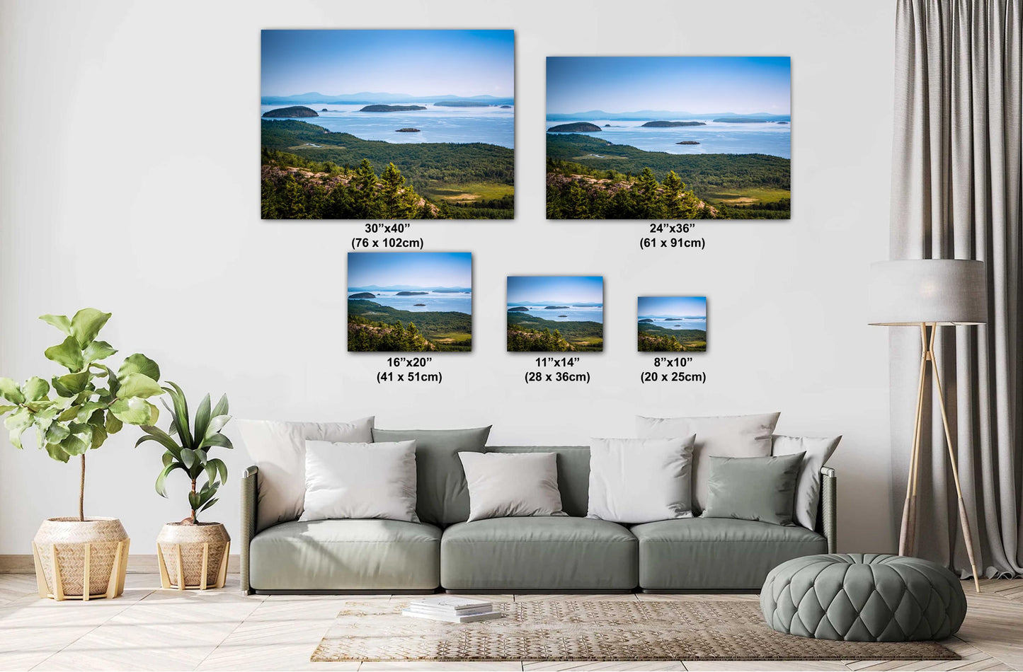 Acadia’s Cadillac Mountain Overlook: Wall Art Print Acadia National Park Mount Desert Island, Maine Aluminum/Acrylic/Metal/Canvas