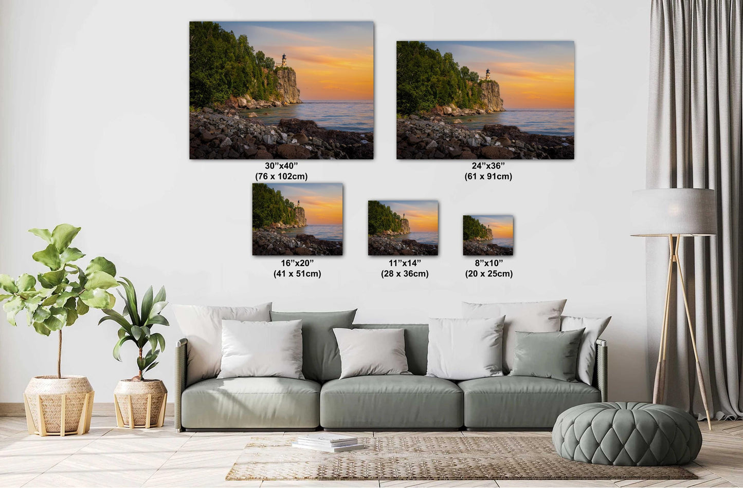 Golden Hour at Split Rock Lighthouse on Minnesota's North Shore, Lake Superior Print Wall Art Photography Aluminum/Acrylic/Metal/Canvas
