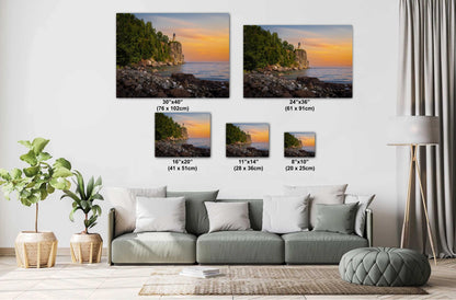 Golden Hour at Split Rock Lighthouse on Minnesota's North Shore, Lake Superior Print Wall Art Photography Aluminum/Acrylic/Metal/Canvas