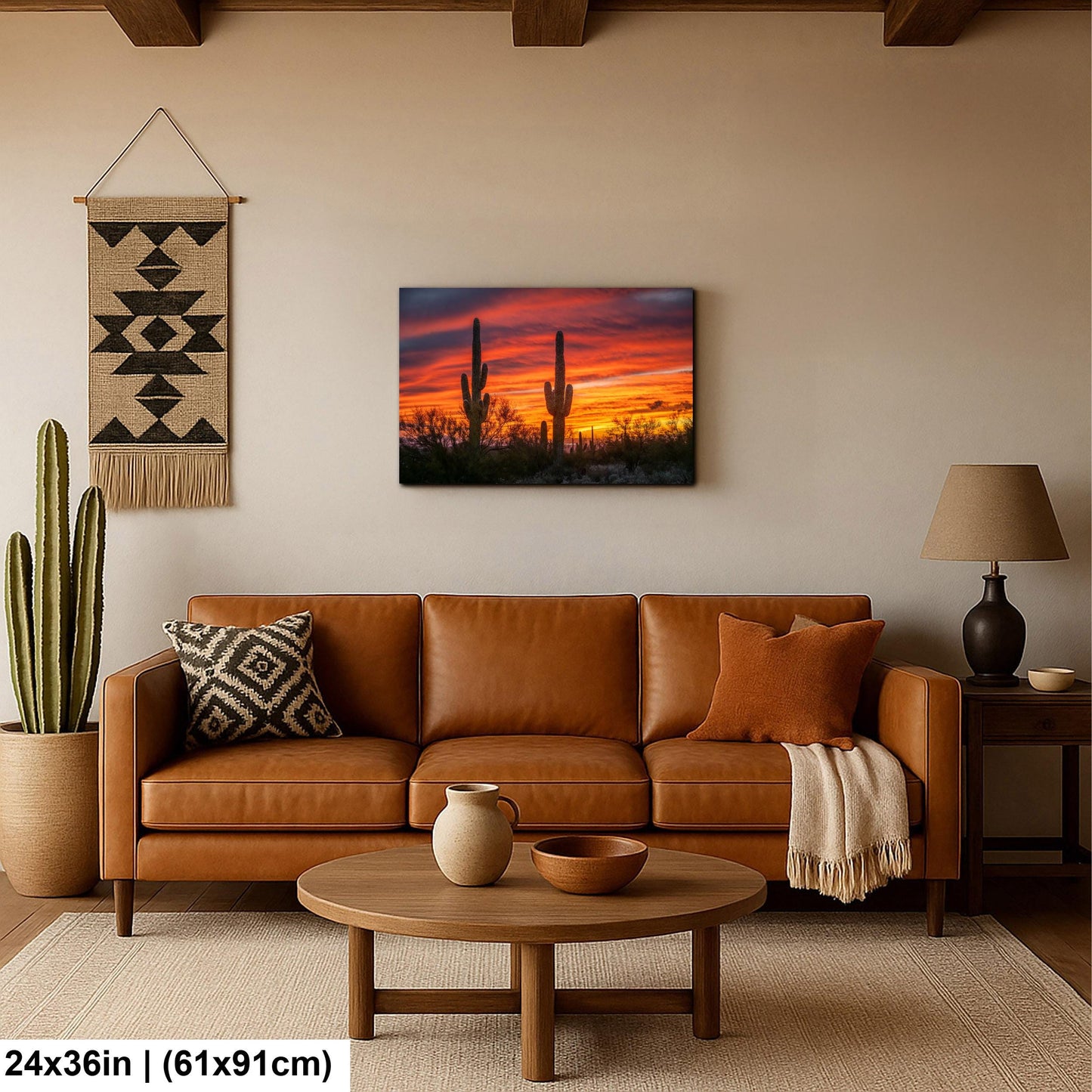 Arizona Sunset Saguaro Cactus Photography Print: Gold Canyon Landscape