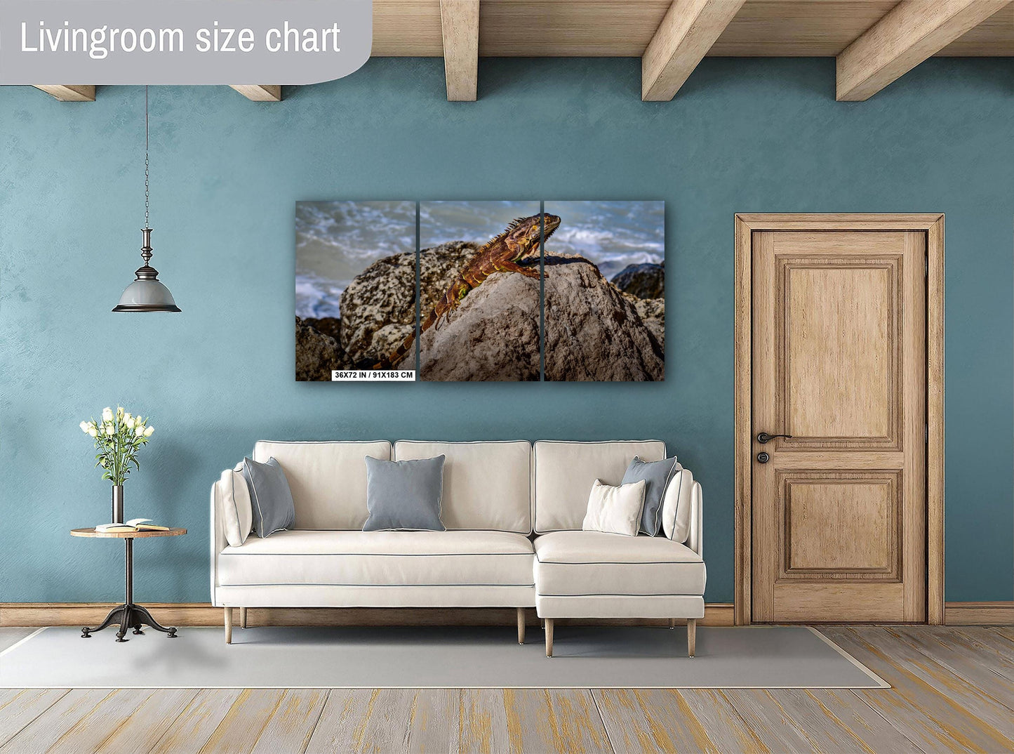 Key West Iguana on Coastal Rocks Fine Art Photography Print, Florida Wildlife Photo, Ocean Shore Nature Decor Reptile Wall Art Metal Canvas