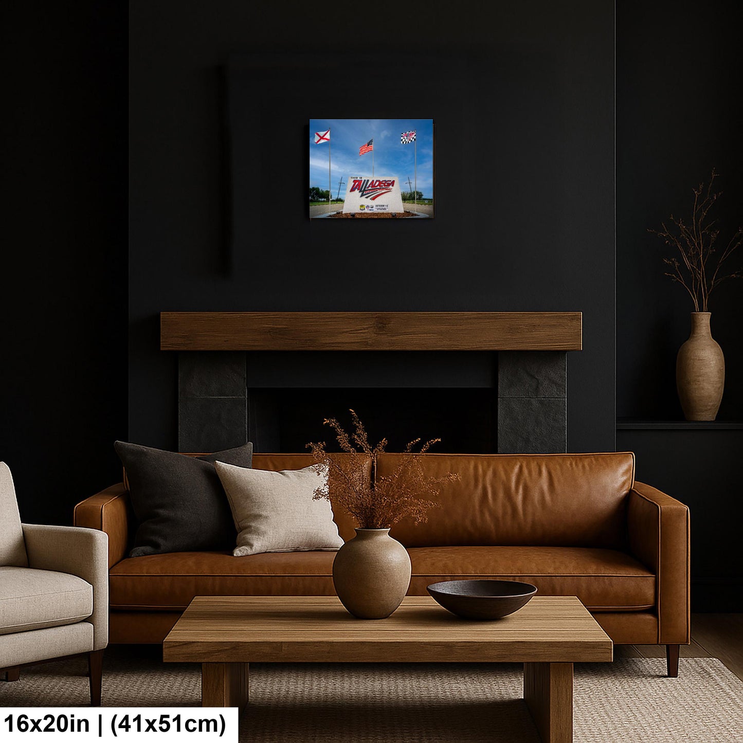 Talladega Superspeedway Sign with Flags, Talladega, Alabama, Photography Print Wall Art