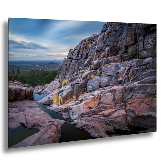 Arizona Petroglyph Print: Superstition Mountains Rock Art Wall Decor