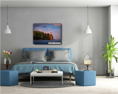 Split Rock Lighthouse at Sunset on Minnesota's North Shore Lake Superior Print Wall Art Nautical Photography Aluminum/Acrylic/Metal/Canvas