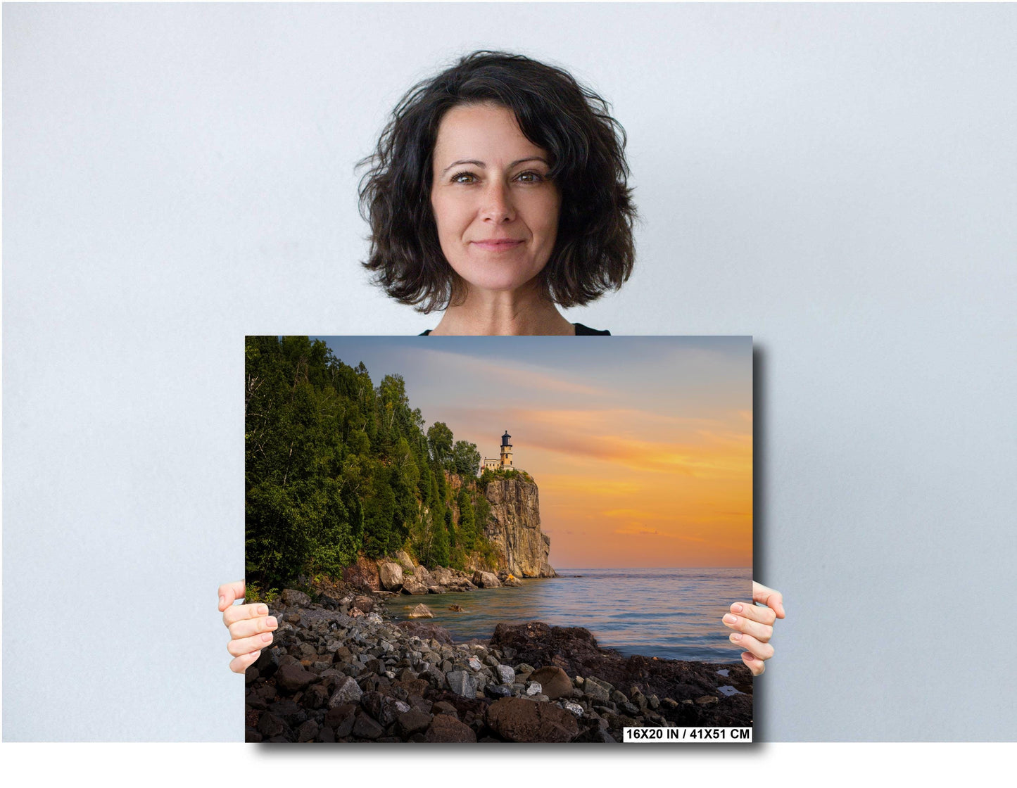 Golden Hour at Split Rock Lighthouse on Minnesota's North Shore, Lake Superior Print Wall Art Photography Aluminum/Acrylic/Metal/Canvas