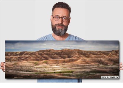 Badlands National Park SD Highway 240 Vista Layered Buttes South Dakota Photo Print, Desert Landscape Wall Art Decor, Acrylic Metal Canvas