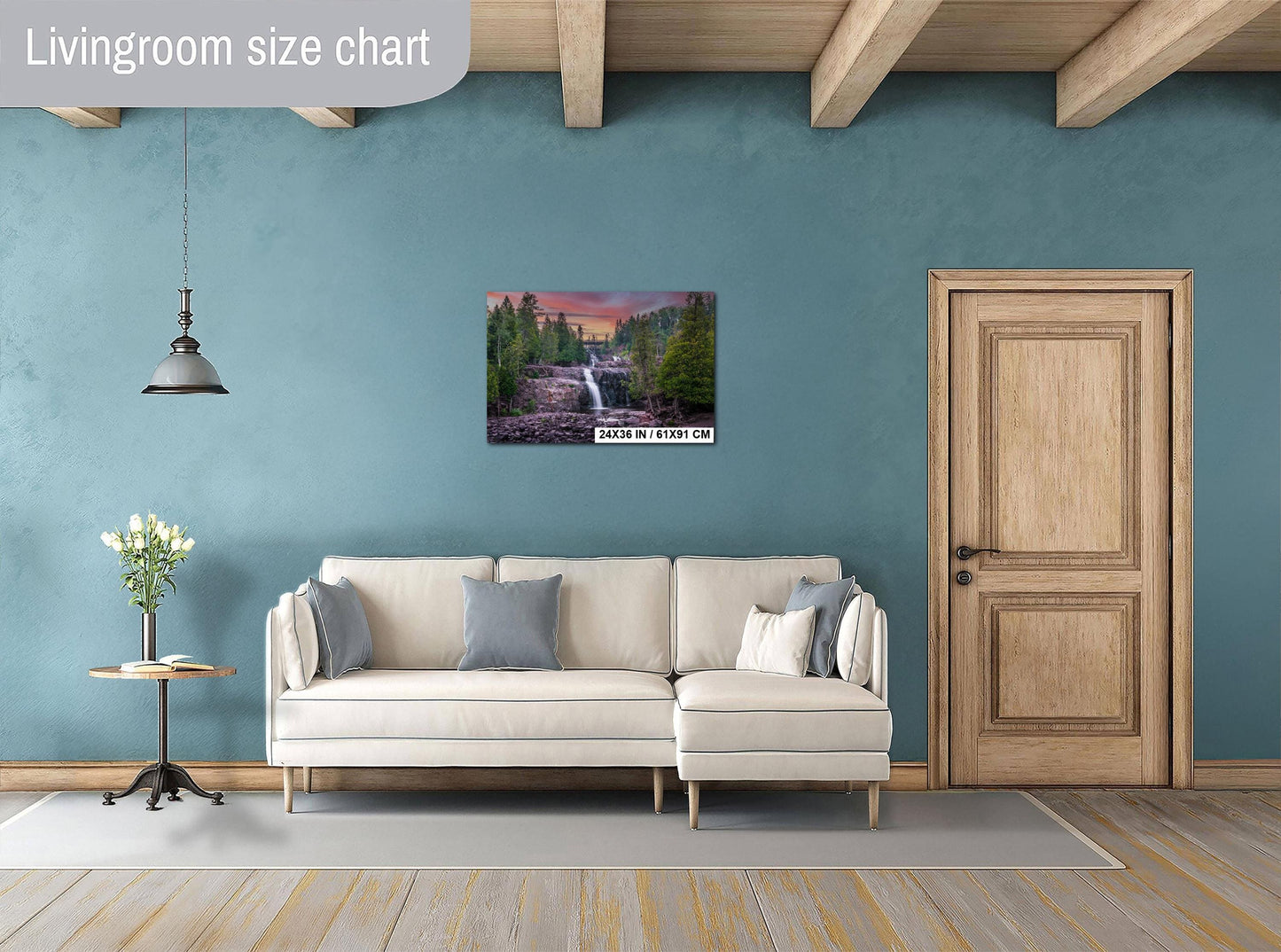 Gooseberry Falls Sunset Lower Cascades Minnesota State Park North Shore Photo Print, Waterfall Nature Wall Art Decor Aluminum/Metal/Canvas