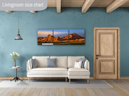 Badlands National Park Spire Peaks Golden Hour South Dakota Photography Print, Wall Art Desert Landscape Decor