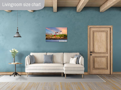 Beacon of Beauty: Nubble Lighthouse Wall Art Print Cape Neddick Light Canvas/Metal/Aluminum/Acrylic Nautical Photography Home Decor