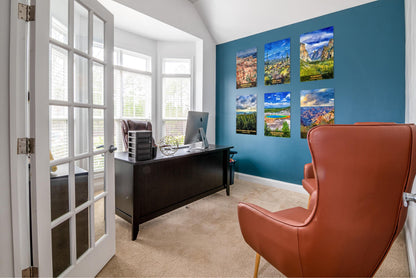 Bryce Canyon Poster - Watercolor Stylized Print | Utah Landscape Decor Metal Wall Art