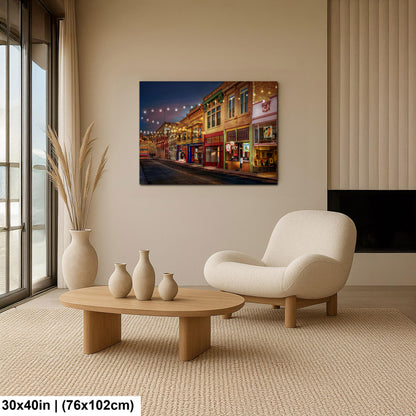 Bisbee Arizona Historic Street at Night, Photography Print, Southwest Architecture Wall Art