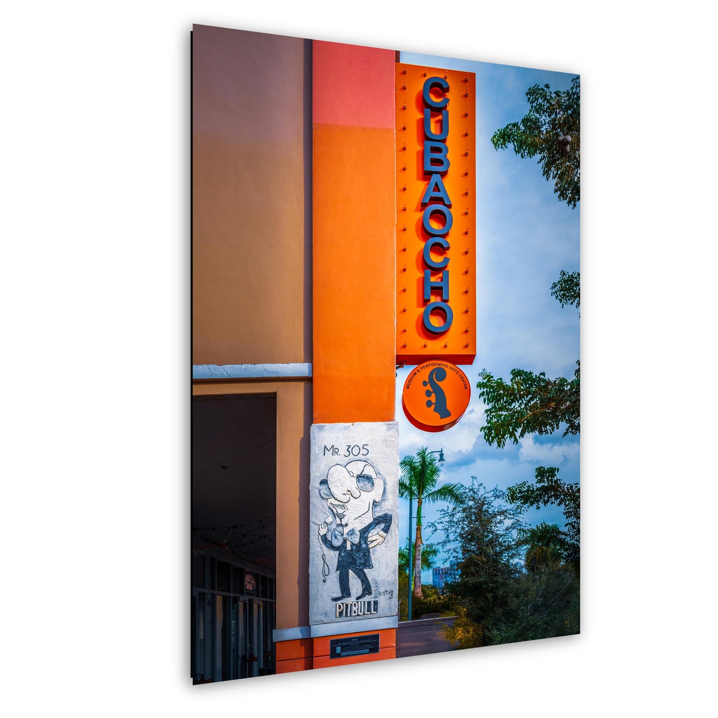 Little Havana Wall Art - Cuba Ocho Sign Print with Pitbull Mr 305 Mural | Miami Urban Decor