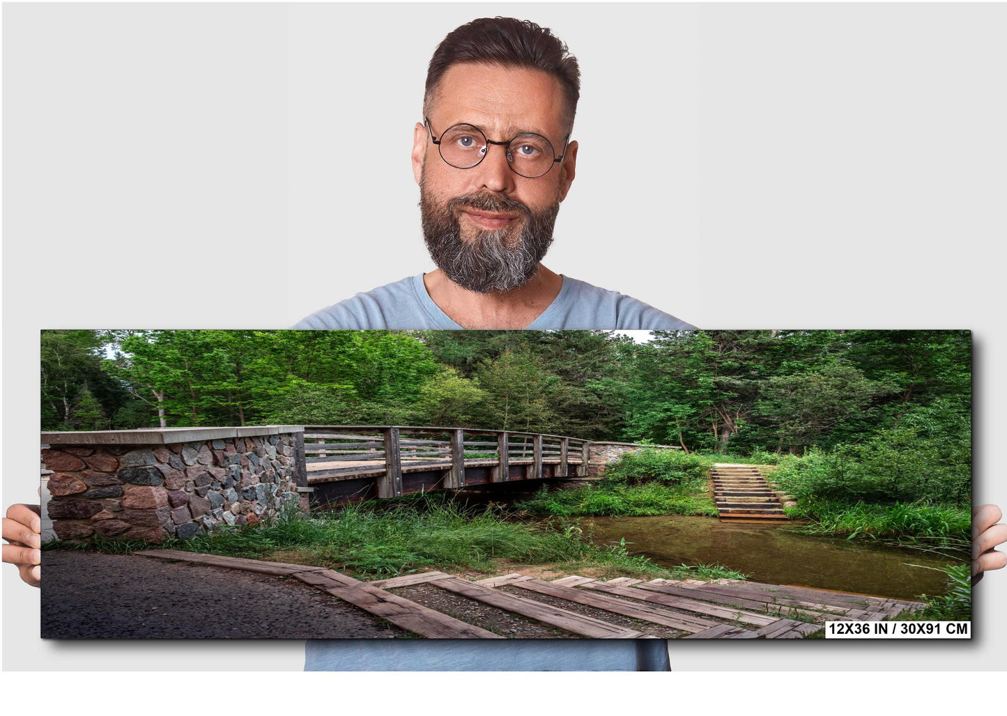Mississippi Headwaters Wooden Footbridge Lake Itasca State Park Minnesota Photo Print, Forest River Source Nature Wall Art Decor Travel Gift