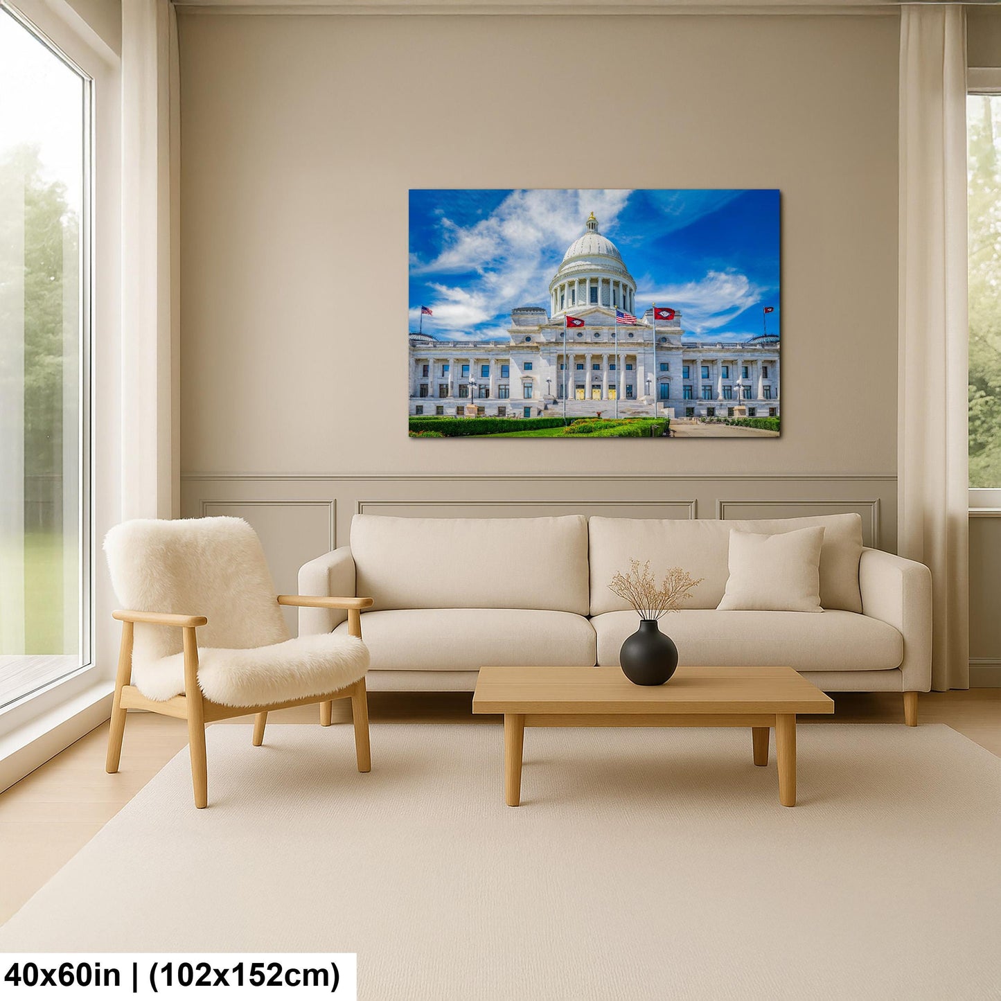 Domed Arkansas State Capitol Building Little Rock Arkansas Photography Print Wall Art