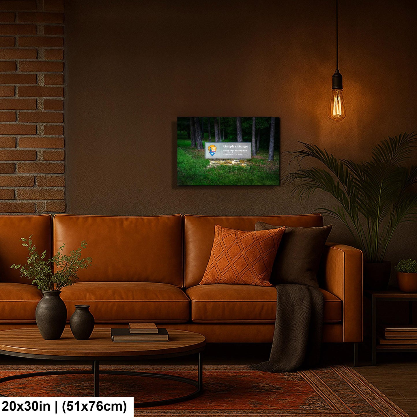 Gulpha Gorge Sign at Hot Springs National Park Arkansas Photography Wall Art Print