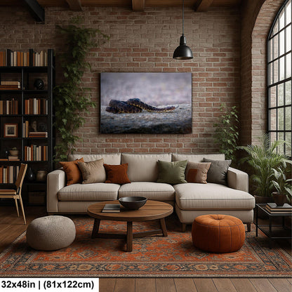 Black Rattlesnake Print - Arizona Desert Wildlife Art | Fine Canvas Wall Decor