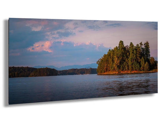 Glowing Sunset on Lake Keowee South Carolina Print Wall Art Photography Aluminum/Acrylic/Metal/Canvas Waterscape Sunset Hanging Home Decor
