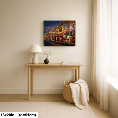 Bisbee Arizona Historic Street at Night, Photography Print, Southwest Architecture Wall Art