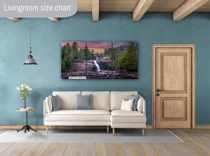 Gooseberry Falls Sunset Lower Cascades Minnesota State Park North Shore Photo Print, Waterfall Nature Wall Art Decor Aluminum/Metal/Canvas