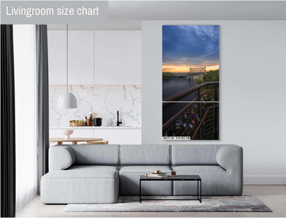 KC Locks of Love Over The Missouri River: Old Red Bridge Love Locks Print Wall Art Riverfront Kansas City Aluminum/Acrylic/Metal/Canvas