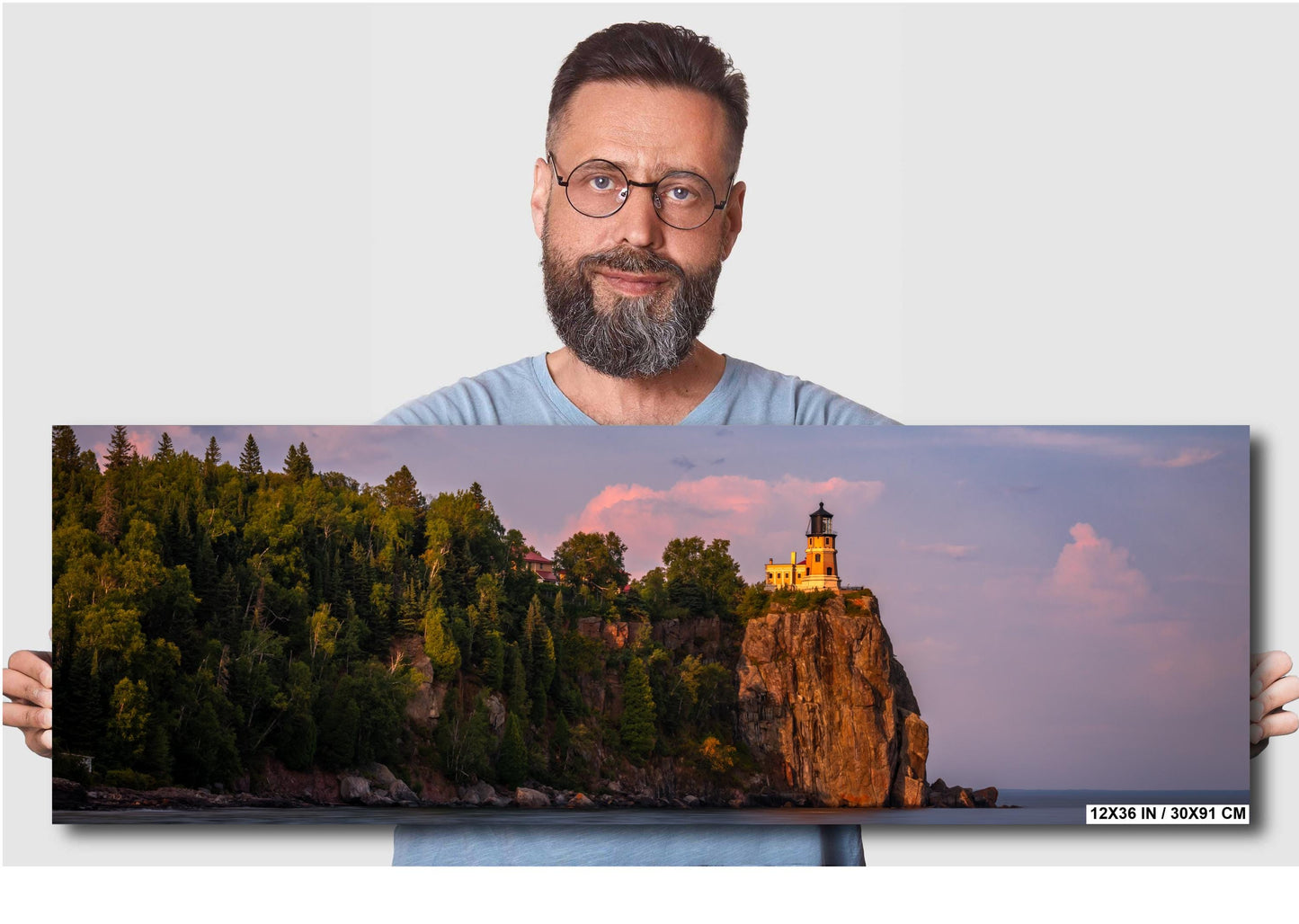 Split Rock Lighthouse at Sunset on Minnesota's North Shore Lake Superior Print Wall Art Nautical Photography Aluminum/Acrylic/Metal/Canvas