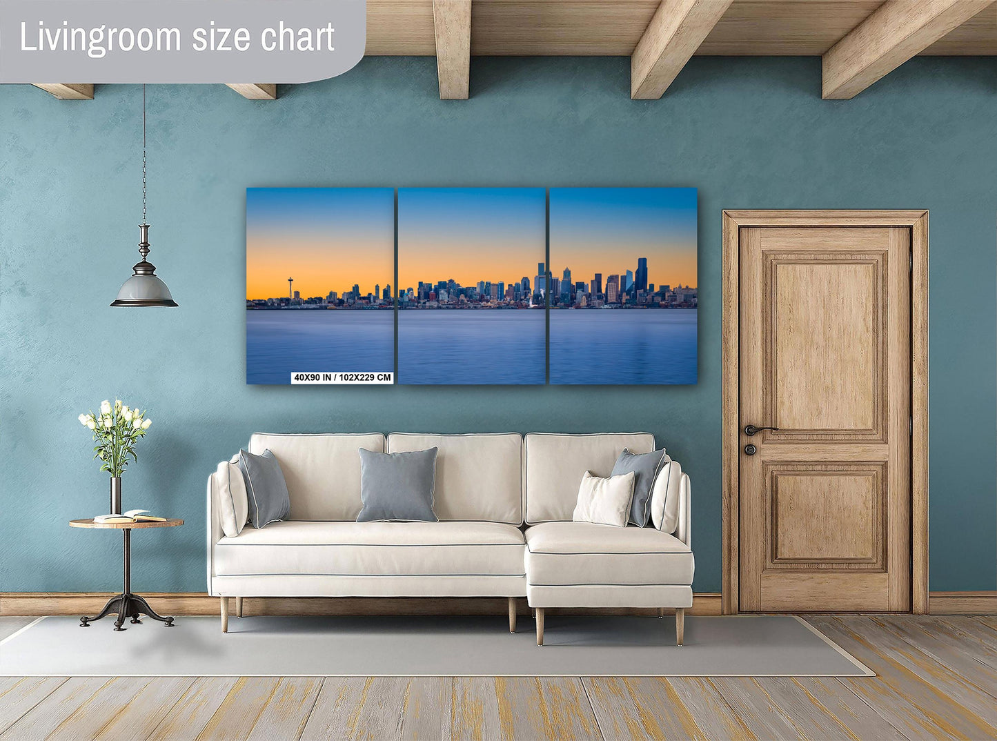 Seattle Skyline Golden Hour Print: Space Needle, Elliott Bay Panorama