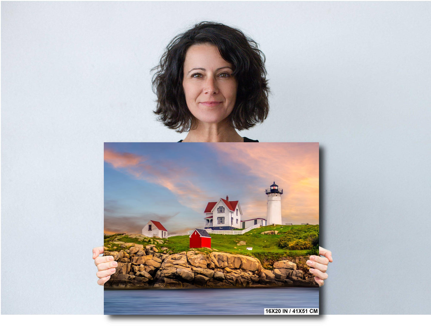 Beacon of Beauty: Nubble Lighthouse Wall Art Print Cape Neddick Light Canvas/Metal/Aluminum/Acrylic Nautical Photography Home Decor