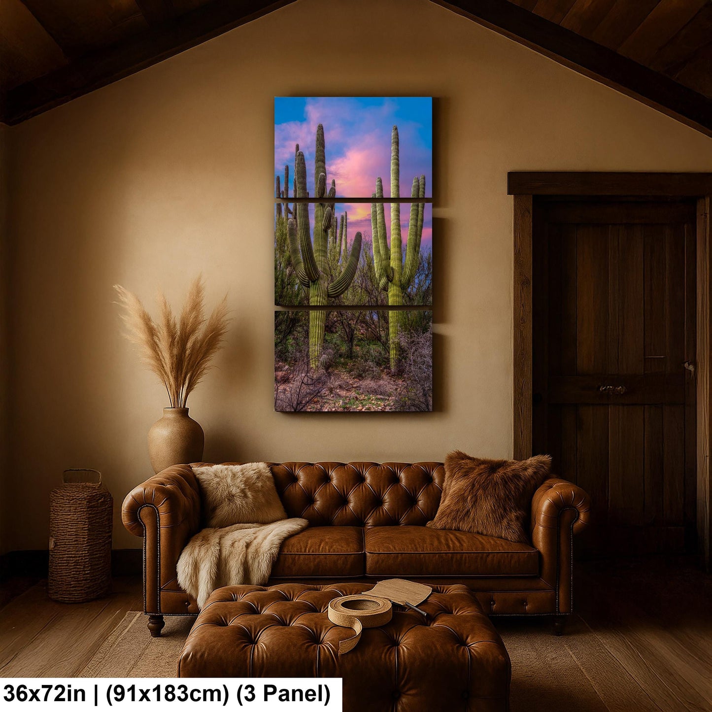 Towering Saguaros at Sunset, Catalina State Park Arizona Photography Print, Desert Landscape Wall Art