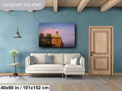 Golden Hour at Split Rock Lighthouse Minnesota North Shore Lake Superior Print Wall Art Midwestern Photography Aluminum/Acrylic/Metal/Canvas