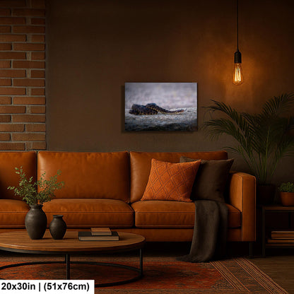 Black Rattlesnake Print - Arizona Desert Wildlife Art | Fine Canvas Wall Decor