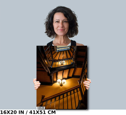 Ascending History: Stairway of Minnesota State Capitol Wall Art Photography Metal Aluminum Print Historic Portrait