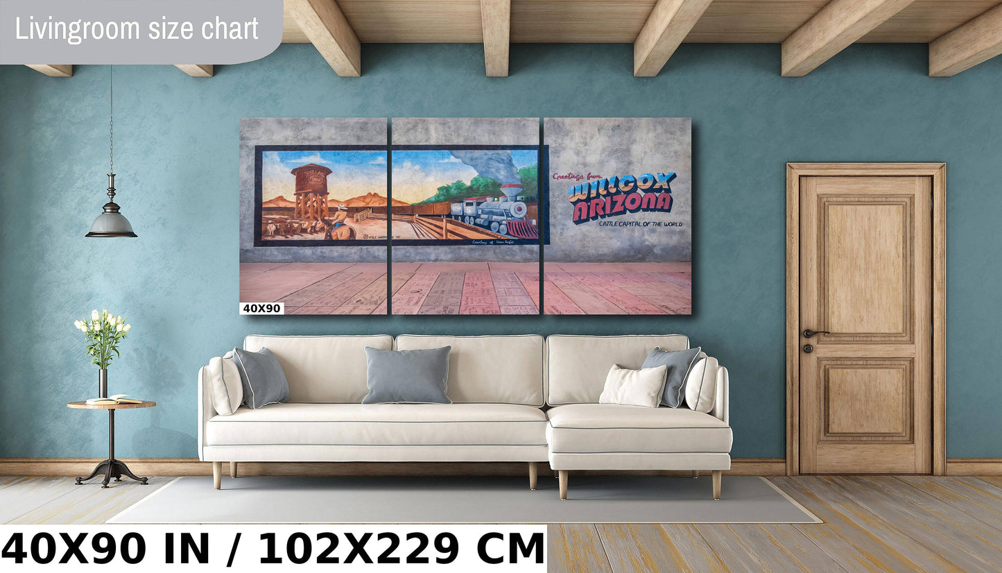 Willcox Welcome Wall: Arizona Cattle Capital Wall Art Willcox AZ Metal Canvas Print Western Photography