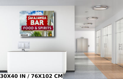 Historic Sacajawea Bar Signage: Three Forks Bozeman Montana Landmark Wall Art Photography Metal Acrylic Print