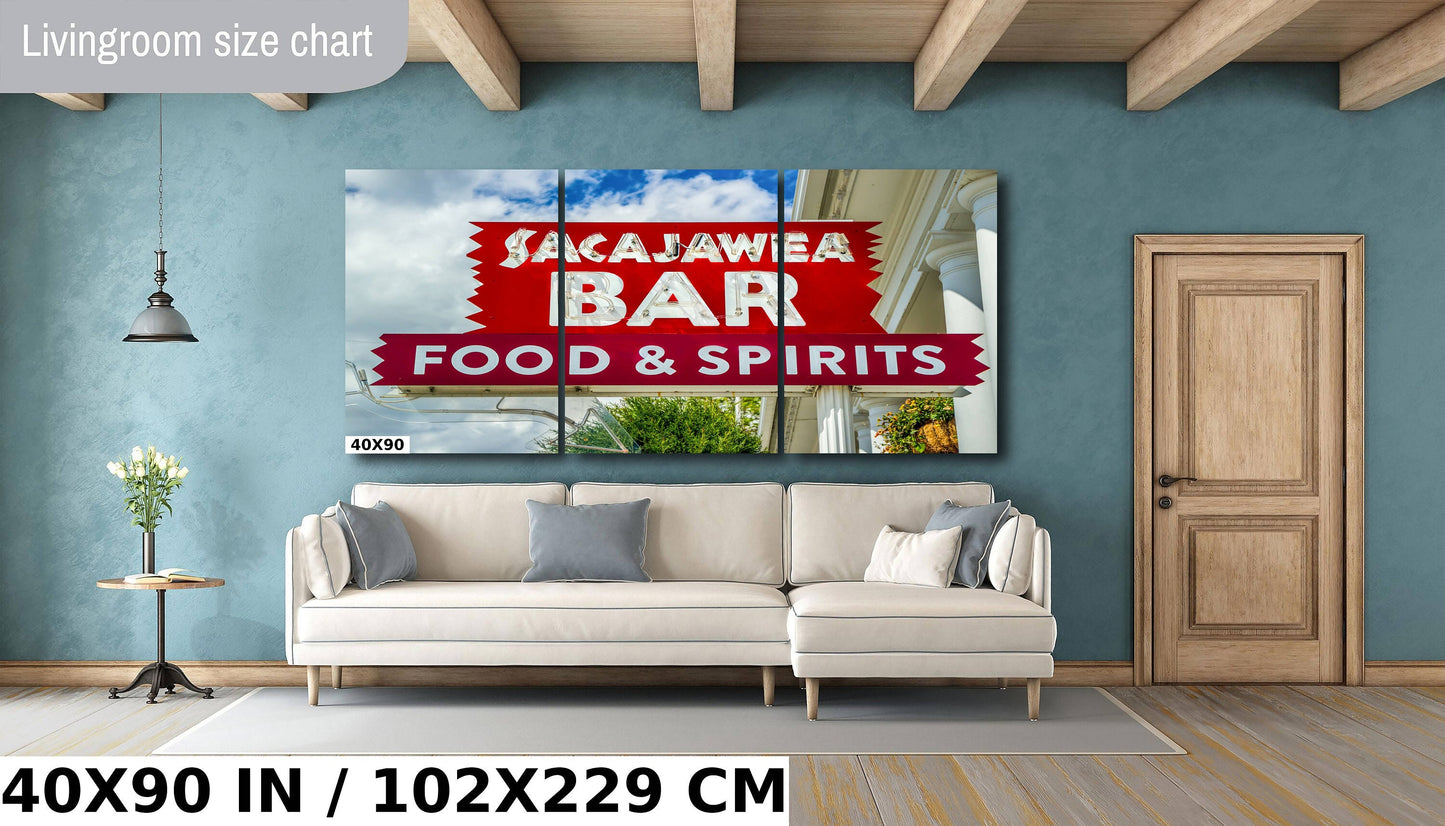 Historic Sacajawea Bar Signage: Three Forks Bozeman Montana Landmark Wall Art Photography Metal Acrylic Print