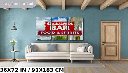 Historic Sacajawea Bar Signage: Three Forks Bozeman Montana Landmark Wall Art Photography Metal Acrylic Print