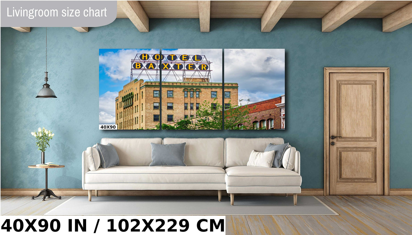 Bozeman’s Historic Hotel Baxter: Bozeman Montana Wall Art The Baxter Hotel Sign Metal Aluminum Print